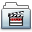 Movie Folder Graphite Smooth Icon 32x32 png